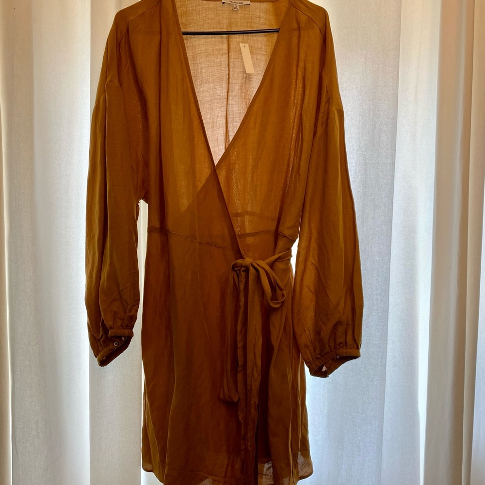 NWT Madewell Mustard Wrap Dress